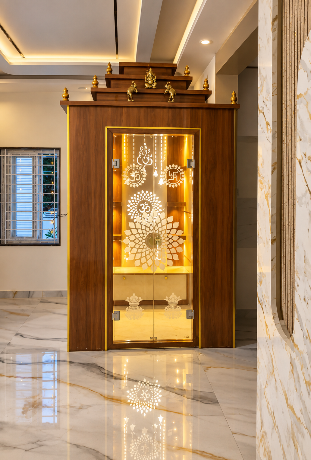 Pooja Doors custom glass solution